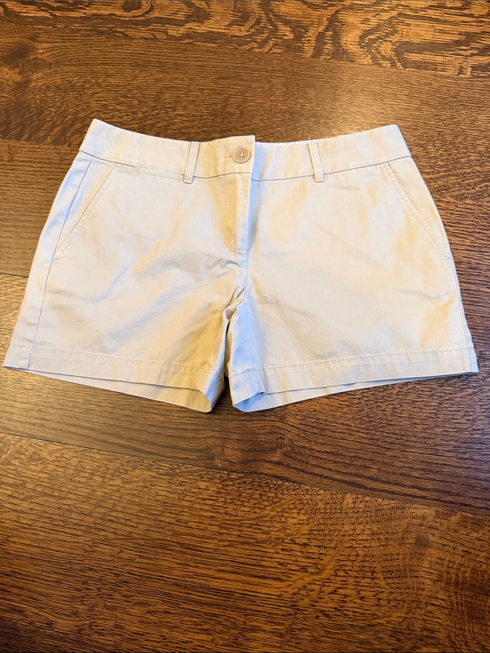 LOFT Beige Cotton Blend Bermuda Shorts